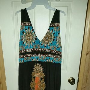 Multi Color Patterned Maxi Dress